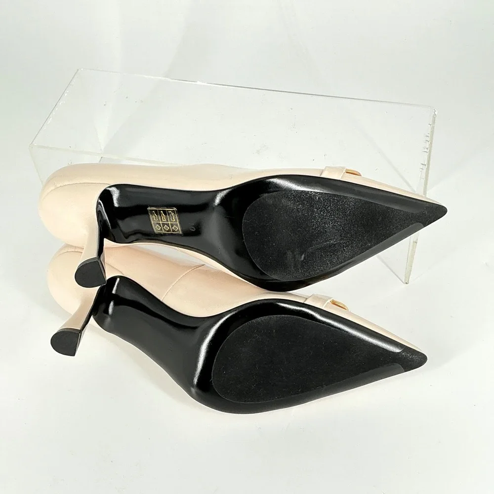 Jeffrey Campbell Size 10 Cream Patent Leather Horsebit Pumps NEW Estella $145